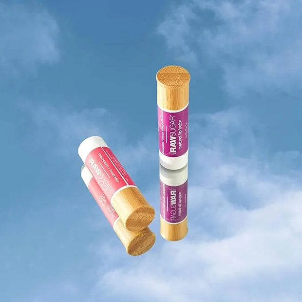 Raw Sugar Lip Love Bundle - Lip Balm made with Safflower Seed Oil, Beeswax, Shea Butter & Coconut Oil to Restore Dry, Chap...