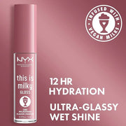 NYX PROFESSIONAL MAKEUP This Is Milky Gloss, Lip Gloss with 12 Hour Hydration, Vegan - Ube Milkshake (Mauve Purple) - Prod...