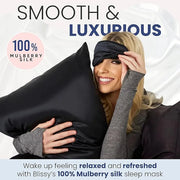 Blissy Silk Sleep Mask - Silk Eye Sleeping Mask for Women & Men for Total Blackout - Silk Eye Mask - 100% Pure Mulberry Si...
