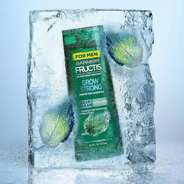 Garnier Hair Care Fructis Grow Strong Cooling Deep Clean Shampoo for Men for Invigorated Hair, 12.5 Fl Oz - Product Image
