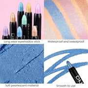 evpct Royal Blue Shimmer Cream Eye Shadow Brightener Sticks Set for Eyes, Blue Shimmery Matte Pencil Eye shadow Applicator...