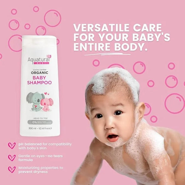 Organic Baby Shampoo - Plant-Based, Vegan & Gentle for Toddler, Moisturizing, Softens Hair - Girls & Boys Newborns, Kids S...