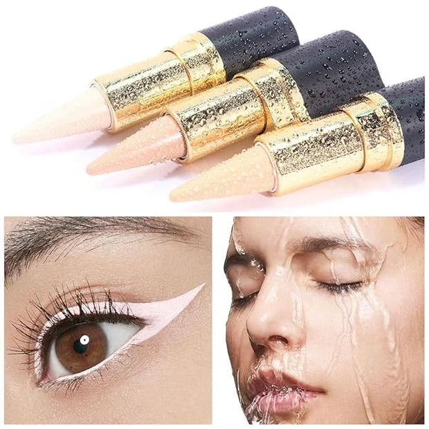 Kaely 2Pcs Quartz Queen White Gel Eyeliner Pencil, Natural Cream Eye Liner Waterproof Smudge Proof, Matte Waterline Eyelin...