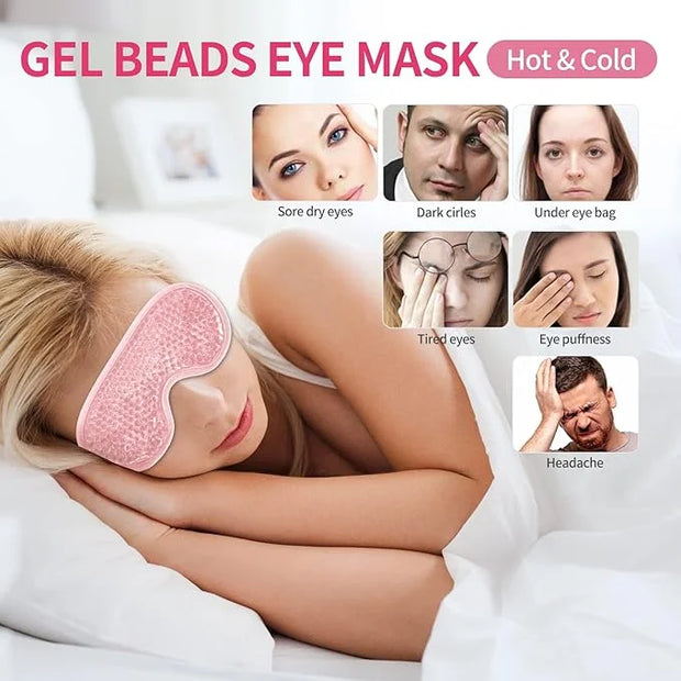 2PCS Reusable Hot Cold Therapy Gel Eye Mask for Puffiness, Dark Circles, Eye Bags, Dry Eyes, Headaches, Migraines, Stress ...