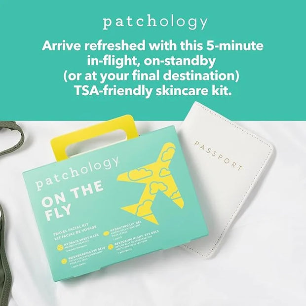 Patchology On The Fly Travel Facial Kit – Travel-Friendly Hydrating Skincare Essentials for Face, Eyes and Lips – Includes...