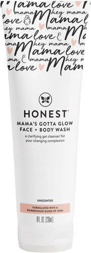The Honest Company Honest Mama's Gotta Glow Face and Body Wash | Pregnancy Safe Clarifying + Exfoliating AHA Cleanser | 8 ...