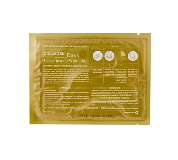Gold Bio Collagen Crystal Mask Set - 5 Pairs Gold Eye Mask and 5 Pcs Gold Lip Mask, Anti Aging Eye and Lip Mask, - Product...