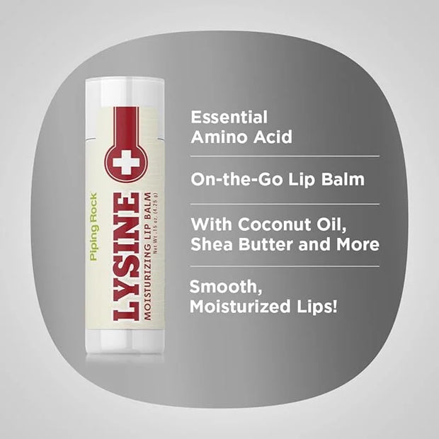 Piping Rock Lysine Lip Balm | 0.15 oz | Moisturizing and Soothing Ointment | Non GMO, Gluten Free - Product Image
