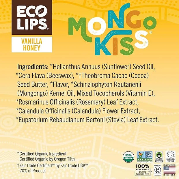 Mongo Kiss USDA Organic Lip Balm Set 8-pack (0.15 oz. each) with Mongongo Oil & Cocoa Butter to Moisturize Chapped Lips | ...