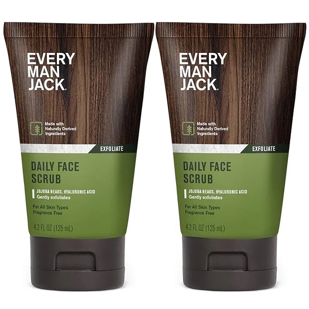 Every Man Jack Gentle Exfoliating Face Scrub For Men- Exfoliate Away Dead Skin, Moisturize, and Revive Tired Skin with Joj...
