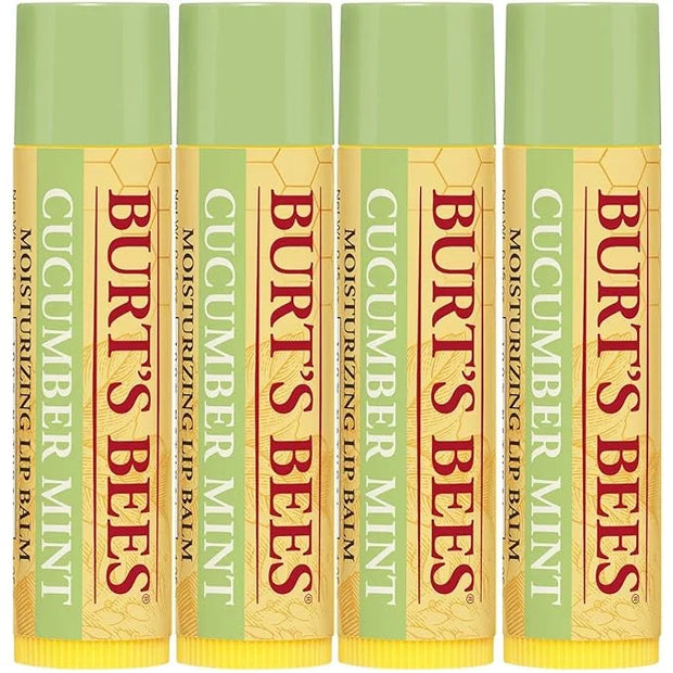 Burt's Bees 100% Natural Origin Moisturizing Lip Balm, Cucumber Mint with Beeswax, 4 Tubes - Product Image