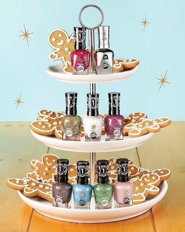 Sally Hansen Miracle Gel™, Holiday Dreams Crumb True, Long Lasting, Gel-Like Formula, No UV Lamp Needed, Brown Glitter Nai...