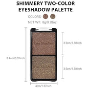 Double color eye shadow, Eyeshadows Creamy, high pigment eye makeup palette, matte shimmer metal eye shadow powder, Blenda...