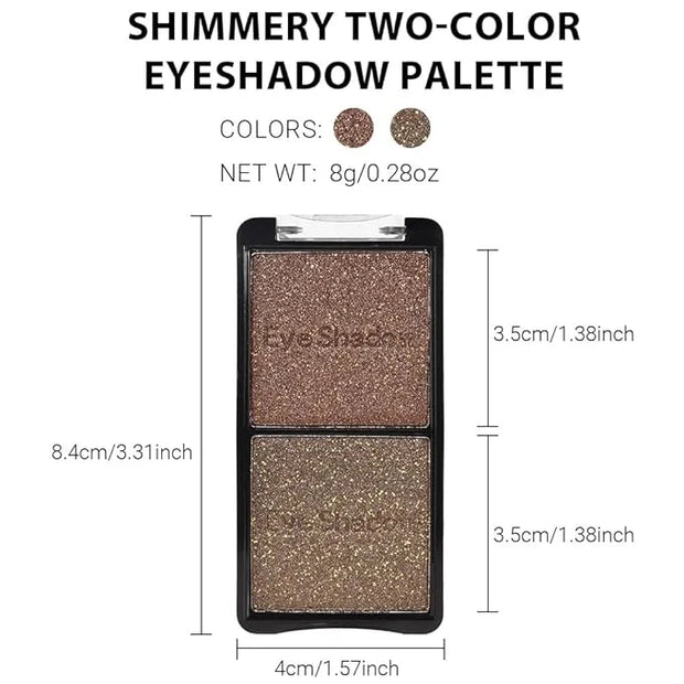 Double color eye shadow, Eyeshadows Creamy, high pigment eye makeup palette, matte shimmer metal eye shadow powder, Blenda...