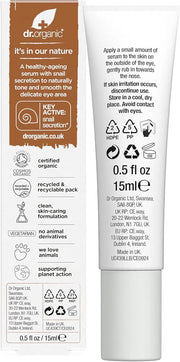 Dr. Organic Snail Gel Eye Serum | Tightens and Hydrates Delicate Eye Area, Reduces Puffiness, Natural, Certified Organic, ...