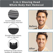 Electric Shaver for Men & Women, 2025 Wet Dry Cordless Razor with LED Display, Rechargeable Hair Remover with 4 Grooming H...
