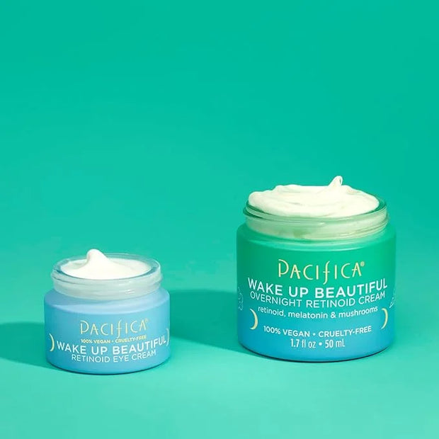 Pacifica Beauty Wake Up Beautiful Retinoid Eye Cream & Overnight Retinoid Cream Set, Skincare, Moisturizer, Face Cream, Fo...