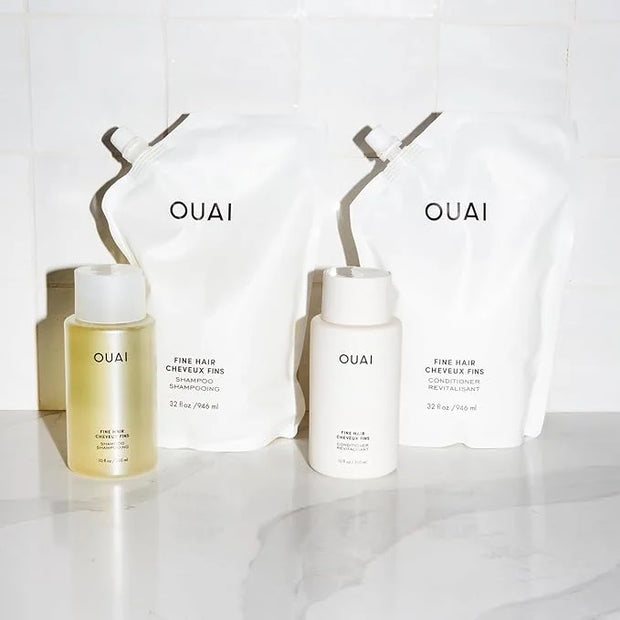 OUAI Fine Shampoo - Volumizing Shampoo with Strengthening Keratin, Biotin & Chia Seed Oil for Fine Hair - Delivers Clean, ...