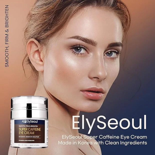 Korean Caffeine Collagen Eye Cream: Puffiness & Dark Circles Under Eye Treatment - Anti-Aging with Peptides & Hyaluronic A...