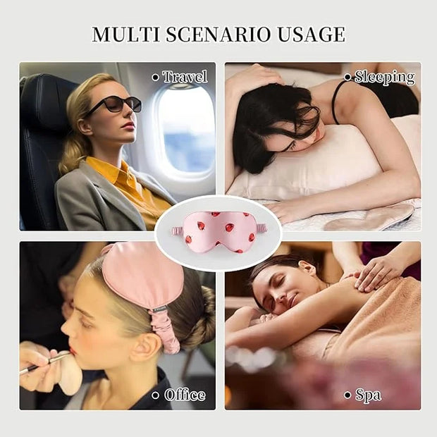 THXSILK Sleep Mask 100% 19 Momme Pure Mulberry Silk Super Smooth Cooling Decorative Sleep Eye Mask Blackout Eye Cover with...