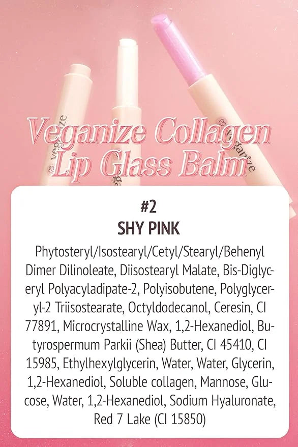 Self Beauty Vegan Korean Lip Balm Moisturizing Care - Collagen Lip Glass Hydrating, Hyaluronic Lip Gloss Repair - 0.06 oz ...