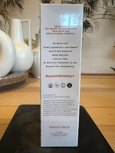 Daily Face and Body Sunscreen SPF 30 | On-The-Go All Natural Mineral, Water Resistant, Reef Safe, Korean Lightweight Formu...