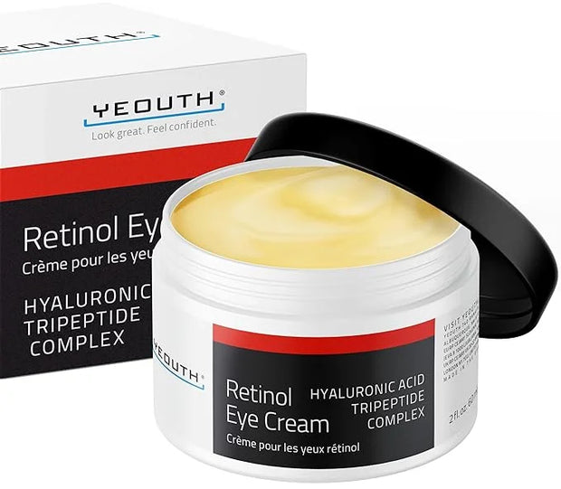 YEOUTH Retinol Eye Cream, Firming Under Eye Cream for Puffiness and Bags Under Eyes for Wrinkles and Dark Circles with Hya...