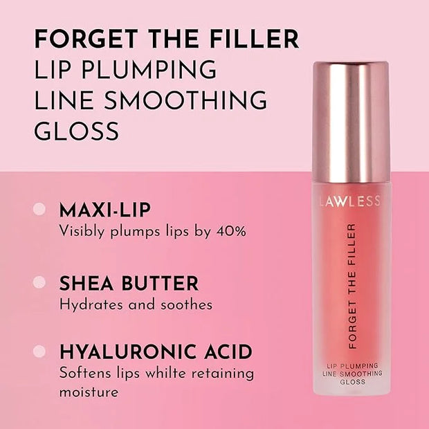 Forget the Filler Lip Plumping Line Smoothing Gloss - Cherry Vanilla - Premium Volumizing Lip Gloss with Natural Ingredien...