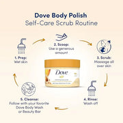 Dove Exfoliating Body Polish Body Scrub Crushed Almond and Mango Butter 4 Count Exfoliating Scrub for Dry Skin Gently Exfo...