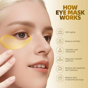 Brightening Eye Masks, Hydrating Eye Masks W/Caffeine Hydrolyzed Collagen & Centella Asiatica- Under Eye Patches For Dark ...