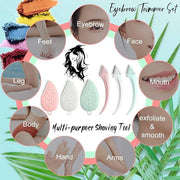 ONEUPIN 12PCS Eyebrow Trimmer Set Stainless Steel Leaves Curved Eyebrow Razor Trimmer Facial Shaver Razor Brow Shaper Suit...