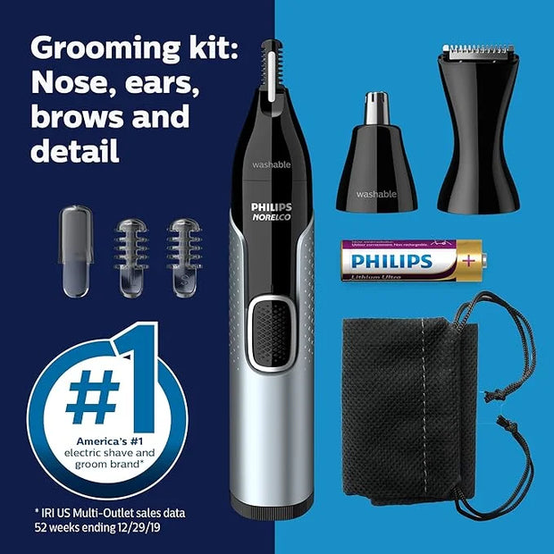 Philips Norelco Nose Trimmer 5000 for Nose, Ears, Eyebrows Trimming Kit, NT5600/62 - Product Image