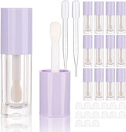 COSIDEA 14pcs Empty 6ml big doe foot wand Chunky lip gloss tubes for DIY lipgloss,Pink round lipgloss containers tubes wit...