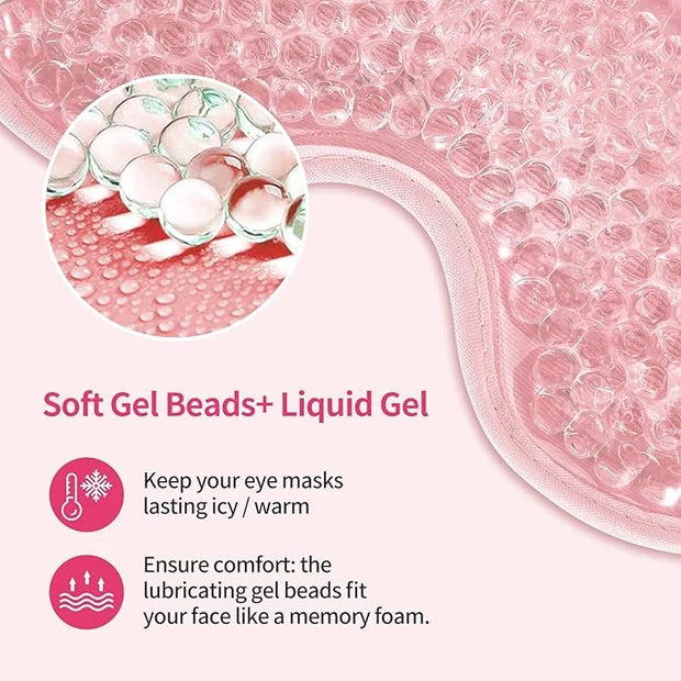 2PCS Reusable Hot Cold Therapy Gel Eye Mask for Puffiness, Dark Circles, Eye Bags, Dry Eyes, Headaches, Migraines, Stress ...