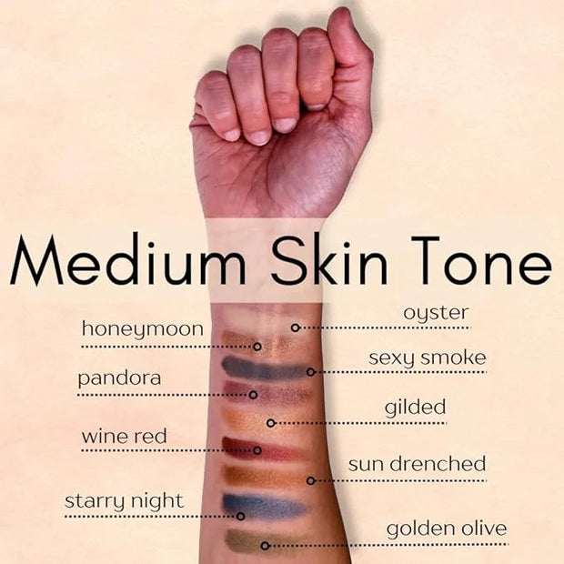Sun Drenched Cinnamon Chocolate Brown Bronze Almond Gold Shimmer Pressed Powder Single Eyeshadow; Talc, Paraben & Cruelty ...