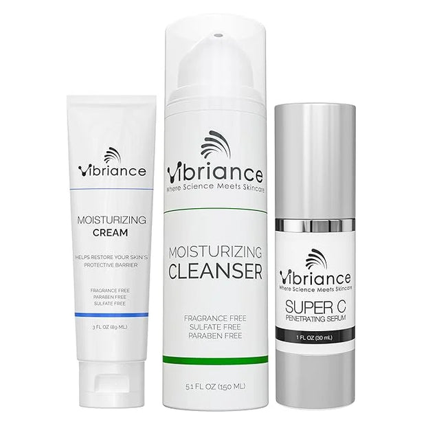 Vibriance Bundle Skincare Set | Super C Serum, Moisturizing Cleanser and Face Cream | Complete Kit for Radiant Beauty - Pr...