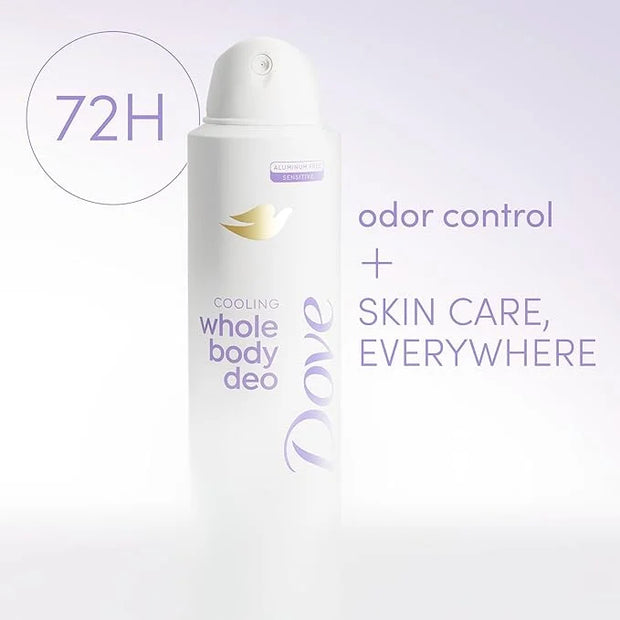 Dove Whole Body Deo Aluminum Free Invisible Spray Deodorant Coconut & Vanilla for 72h Odor Control 4 oz - Product Image