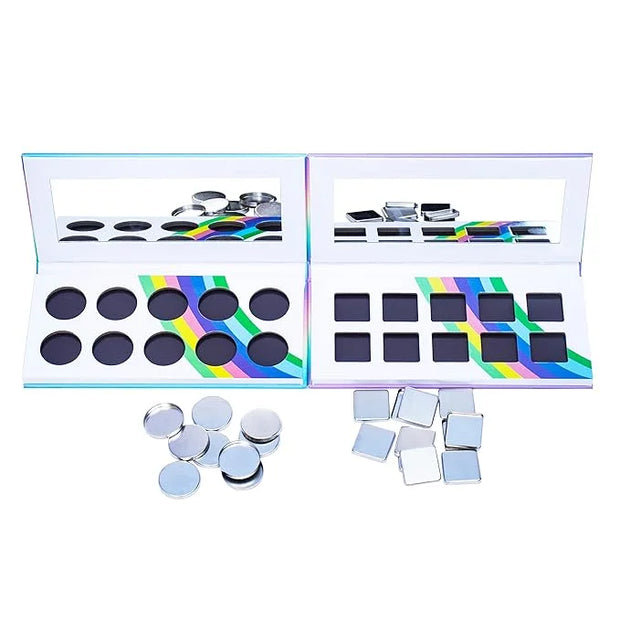 2PCS PU leather pastel sparkle empty magnetic palette
