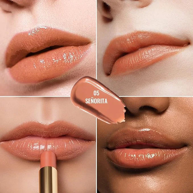 Oulac Orange Nude Shine Lipstick - Peach Moisturizing Lip Stick Glossy Tinted Lip Balm, Sheer Shine Juicy Finish, Lightwei...