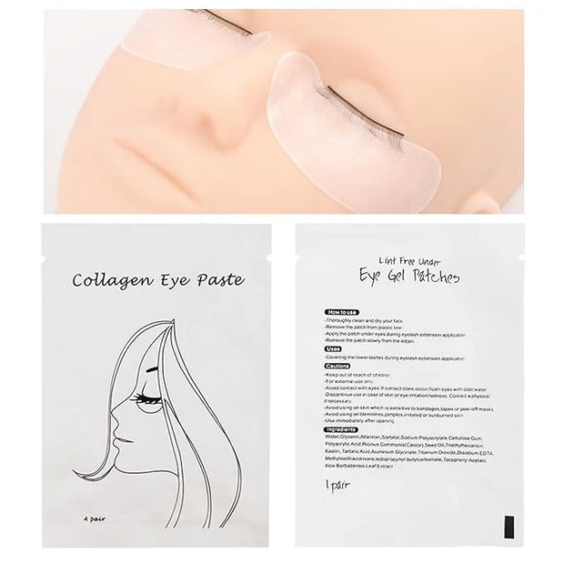 100 Pair Lint Free Hydrogel Eye Gel Patch Makeup Lash Lift Tools Under Eye Patch Pads for Eyelash Extension - Product Image