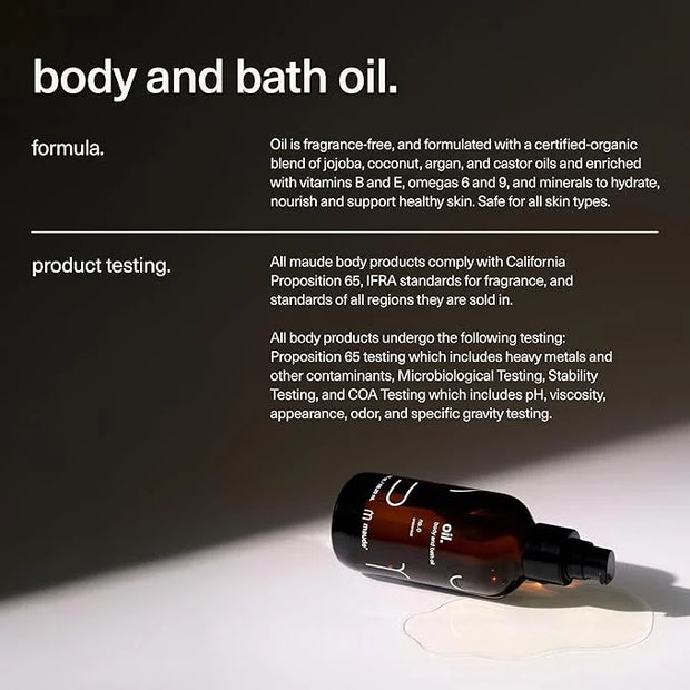 Maude Oil No. 0 - Hydrating Organic Massage + Body Oil - Skin Moisturizer with Organic Jojoba, Coconut & Castor Oil - Rich...