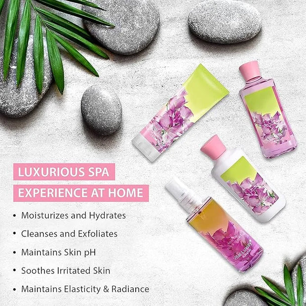 Sweet Pea Bath & Body Kit, 3 Fl Oz, Ideal Skincare Gift Home Spa Set, Includes Body Lotion, Shower Gel, Body Cream, and Fr...