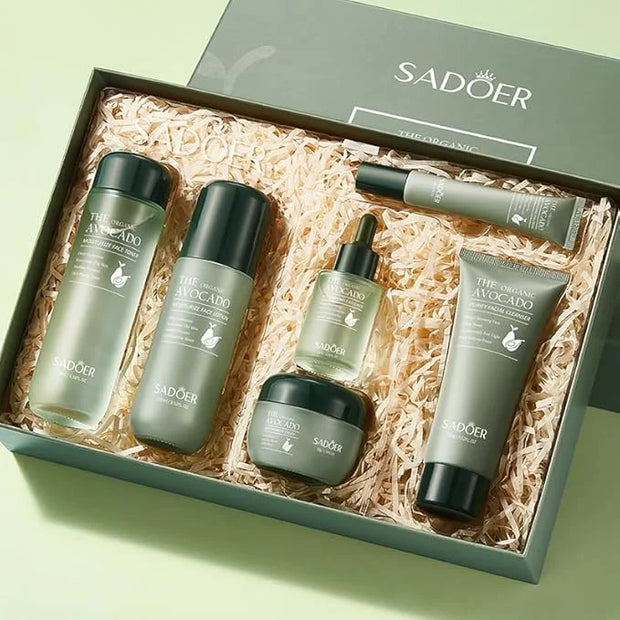 Avocado Skincare Sets,Skincare Gift Set with Facial Cleanser, Face Serum, Face Cream, Eye Cream, Toner, moisturizing Lotio...