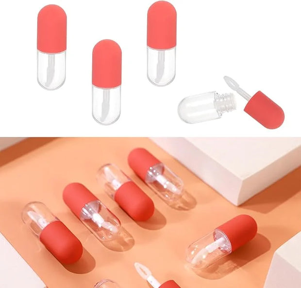 Capsule Shaped Mini Lip Gloss, Shaped Lip Gloss Bottles, Refillable Lip Balm Bottles Containers, Cosmetic Dispenser Beauty...