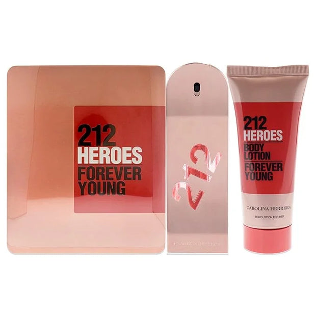 Carolina Herrera 212 Heroes Forever Young 2.7oz EDP Spray, 3.4oz Body Lotion Women 2 Pc Gift Set - Product Image
