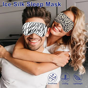 Sleep mask w/Cooling Gel Eye Mask, 2Packs Heated Eye Mask for Sleeping, Reusable Ice Silk Blackout Eye Cover Sleeping Mask...