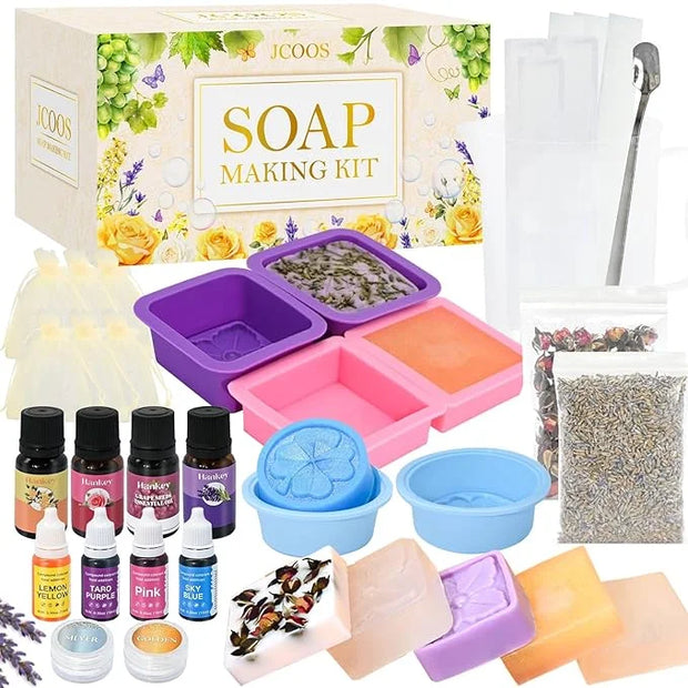 Jcoos Lip Gloss Making Kit, 73PCS DIY Lip Gloss Kit Fun and Soap Making Kit, Soap Making Kit for Adults and Kids, Soap Mak...