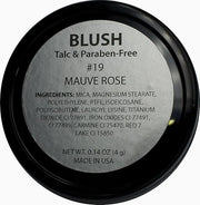Mauve Rose Matte Dusty Muted Pink Blush Bronzer Pressed Cheek Color Powder, Talc & Paraben Free, 4 Grams, No Animal Testin...