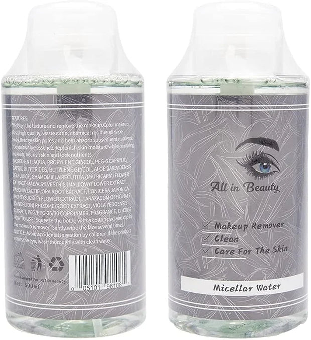 All in beauty Micellar Lotion Cleansing Water, Toner, Make-up Remover for All Skin Types, After Waxing, During and After M...