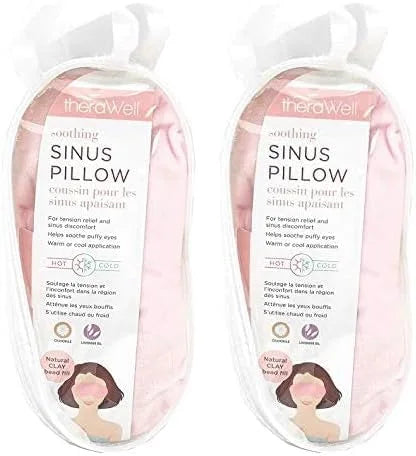 Anti-Stress Clay Bead Sinus Eye Mask, Lavender & Chamomile, Pink (Pack of 2) - Product Image